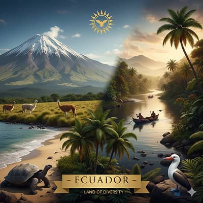 The mountains, jungle, coast of Ecuador
