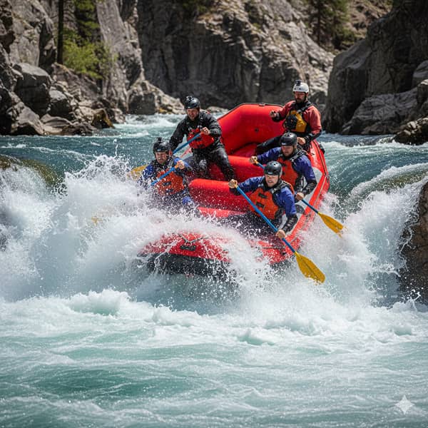 Extreme whitewater rapids for experienced rafters