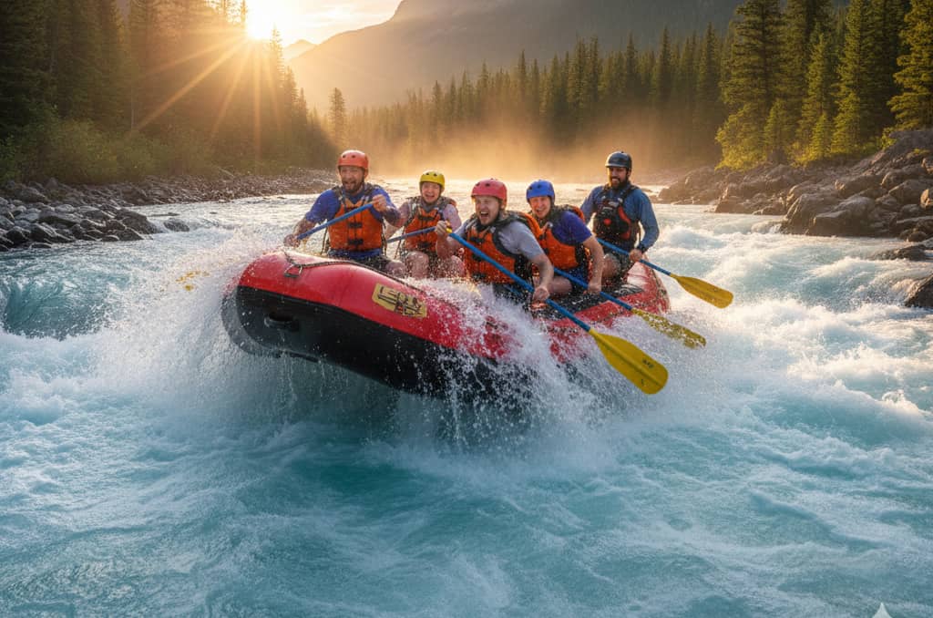 White water rafting on a scenic river